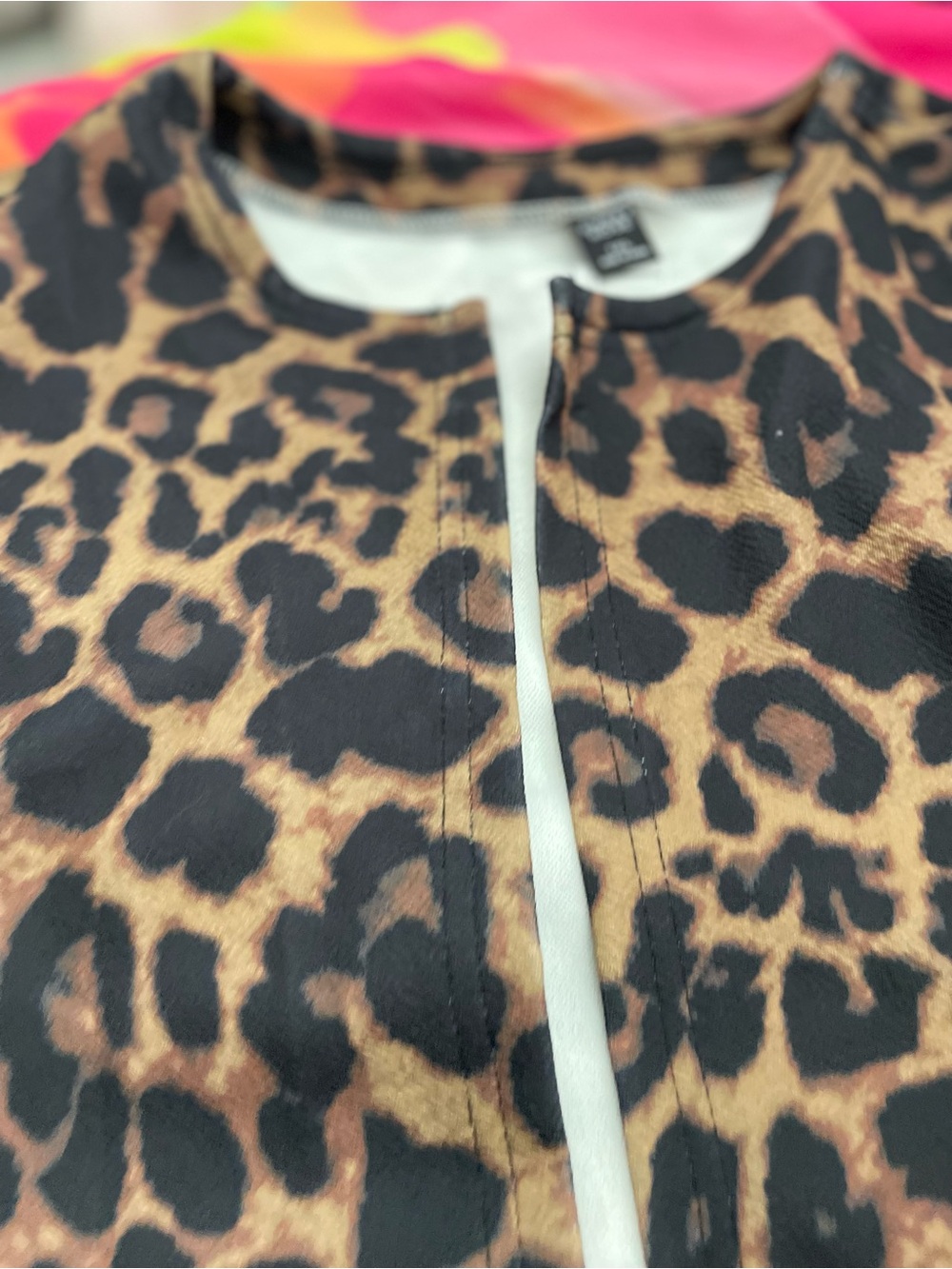 SHEIN Leopard Print long vest in Brown and Black